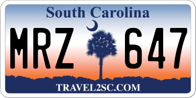 SC license plate MRZ647