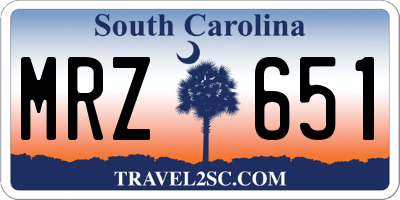 SC license plate MRZ651