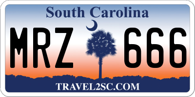 SC license plate MRZ666