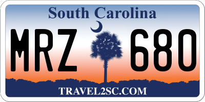 SC license plate MRZ680
