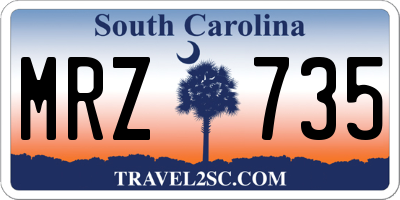 SC license plate MRZ735
