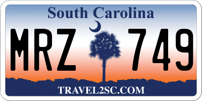 SC license plate MRZ749