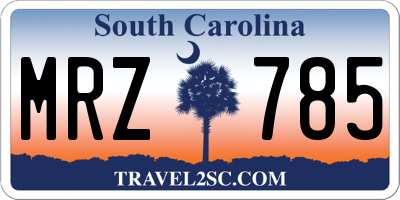 SC license plate MRZ785