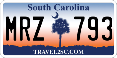 SC license plate MRZ793