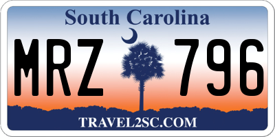 SC license plate MRZ796