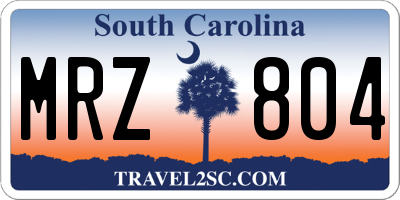 SC license plate MRZ804