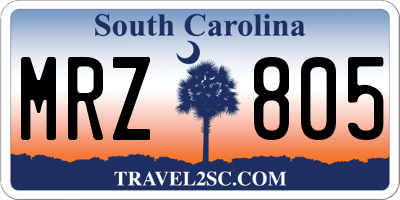 SC license plate MRZ805