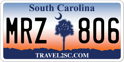 SC license plate MRZ806