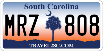 SC license plate MRZ808