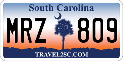 SC license plate MRZ809
