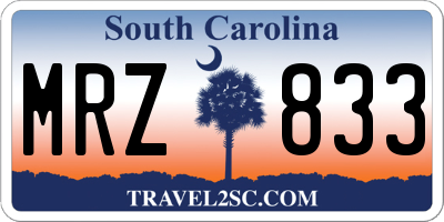 SC license plate MRZ833