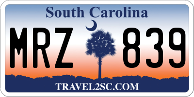 SC license plate MRZ839