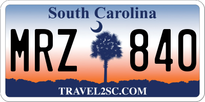 SC license plate MRZ840