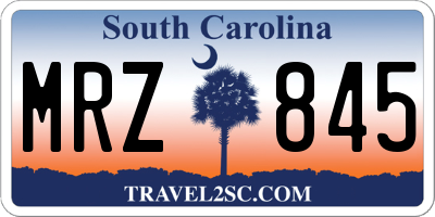 SC license plate MRZ845