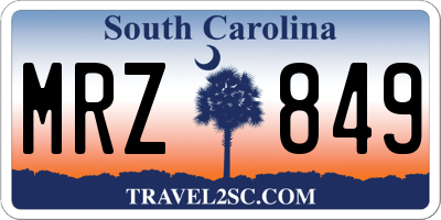 SC license plate MRZ849