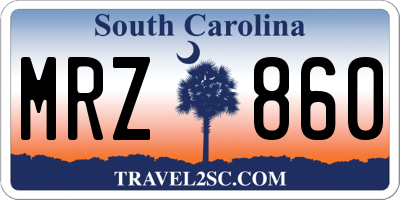 SC license plate MRZ860