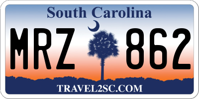 SC license plate MRZ862