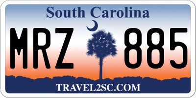 SC license plate MRZ885