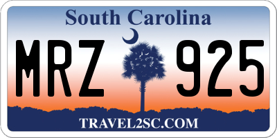SC license plate MRZ925