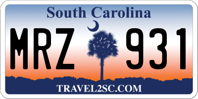 SC license plate MRZ931