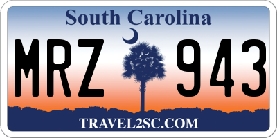 SC license plate MRZ943