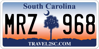 SC license plate MRZ968