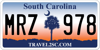 SC license plate MRZ978