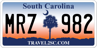 SC license plate MRZ982