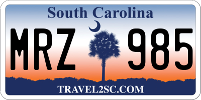SC license plate MRZ985