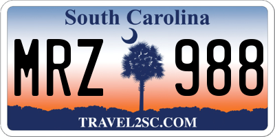 SC license plate MRZ988