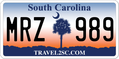 SC license plate MRZ989