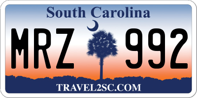 SC license plate MRZ992