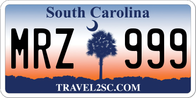 SC license plate MRZ999