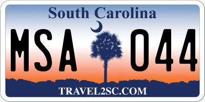 SC license plate MSA044