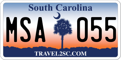 SC license plate MSA055