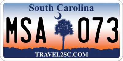 SC license plate MSA073