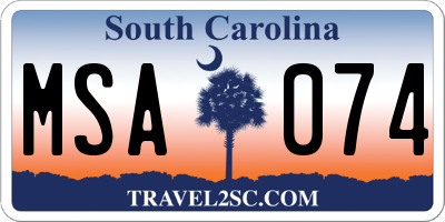 SC license plate MSA074