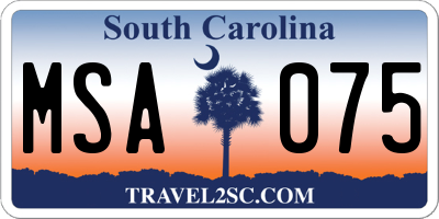 SC license plate MSA075