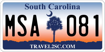 SC license plate MSA081