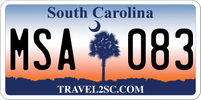 SC license plate MSA083