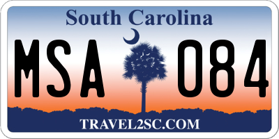 SC license plate MSA084