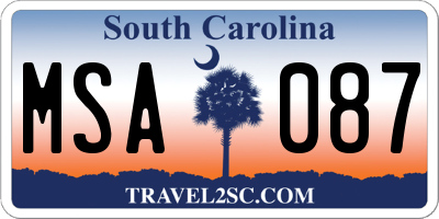 SC license plate MSA087