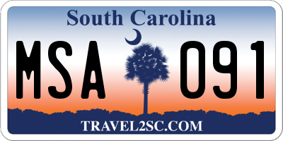 SC license plate MSA091