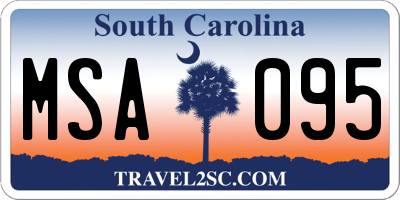 SC license plate MSA095