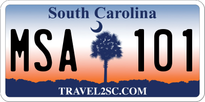 SC license plate MSA101