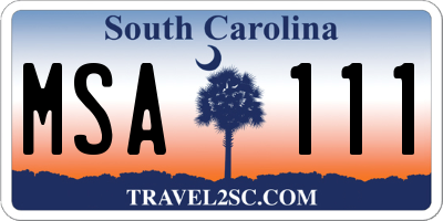 SC license plate MSA111