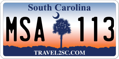 SC license plate MSA113