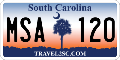 SC license plate MSA120