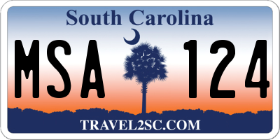 SC license plate MSA124