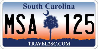 SC license plate MSA125
